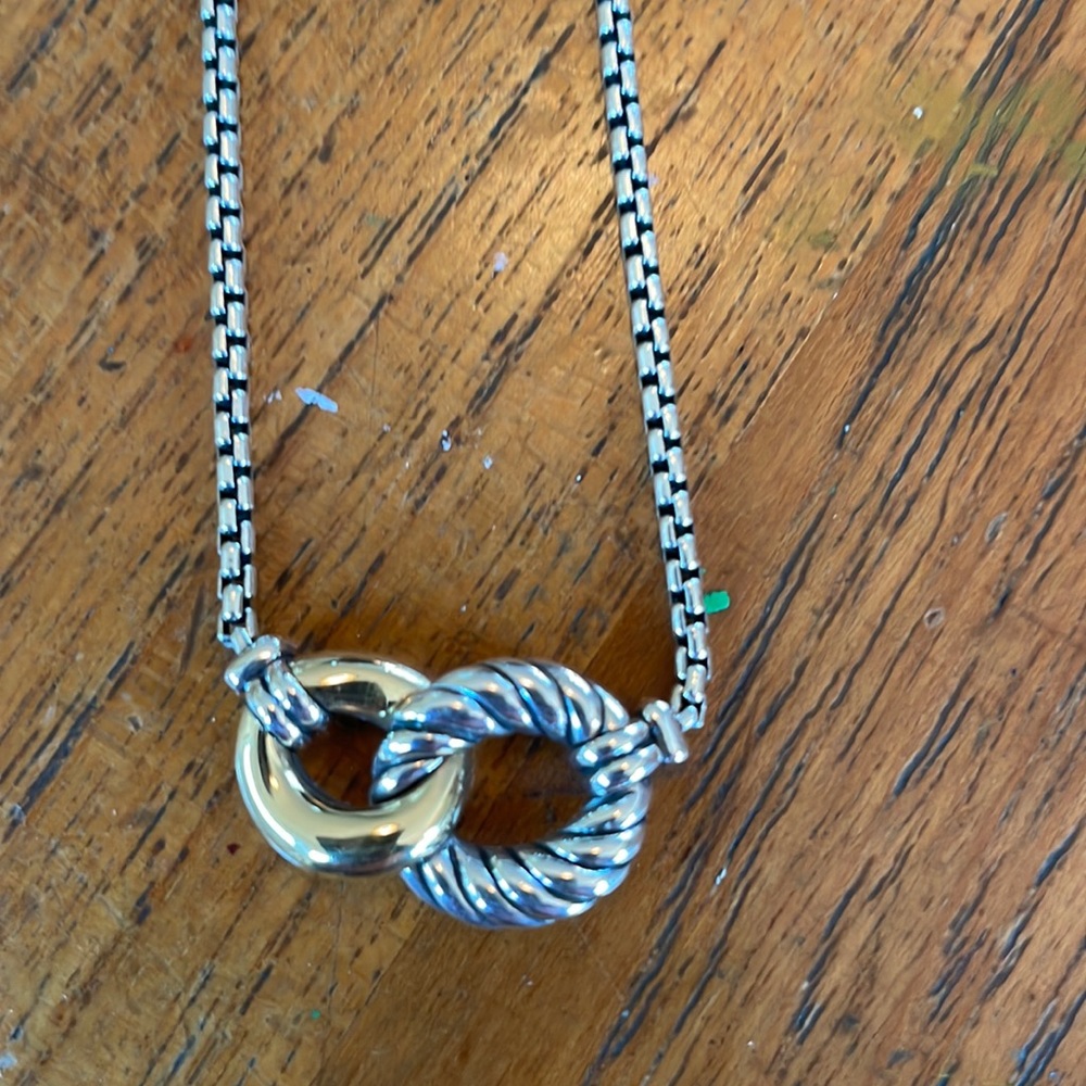 David Yurman cable Sterling and 18k necklace